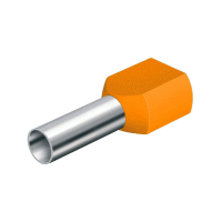 Dutinka dvojitá, průřez 2x0,50mm2 / délka 6mm, dle UL, CSA a DIN46228 bezhalogenová oranžová (100ks)