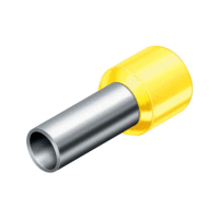 Dutinka izolovaná, průřez 0,25mm2 / 8mm / ID 2,0mm UL, CSA a DIN46228 bezhalogenová žlutá (100ks)