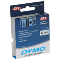 45016 DYMO páska D1 plastová 12mm, černý tisk / modrý podklad, návin 7m