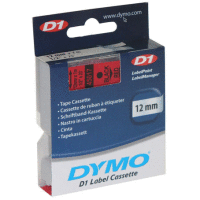 45017 DYMO páska D1 plastová 12mm, černý tisk / červený podklad, návin 7m
