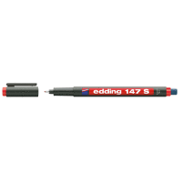 Permanentní pero s kulatým hrotem 0,3mm s integrovanou gumou / barva rudá