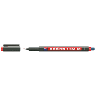 Permanentní pero s kulatým hrotem 1,0mm s integrovanou gumou / barva rudá
