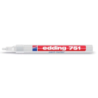 Permanentní pero - lakový popisovač s kulatým hrotem 1-2mm / barva bílá, tuš bez toluenu