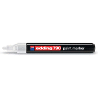 Permanentní pero - lakový popisovač s kulatým hrotem 2-4mm / barva bílá, tuš bez toluenu