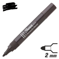 Permanentní pero s kulatým hrotem 2,0mm / barva černá (po 12ks)