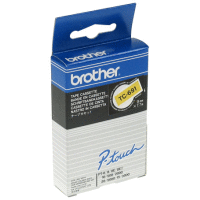 Páska BROTHER plastová samolepicí šíře 9mm, černý tisk na žluté pásce, návin 7,7m