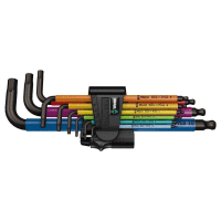 Sada 9ks zástrčných klíčů inbus Hex-Plus, barevná profi WERA