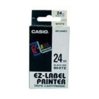 Páska CASIO originální plastová samolepicí šíře 24mm, černá na bílém, návin 8m