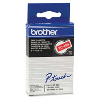Páska BROTHER plastová samolepicí šíře 9mm, bílý tisk na červené pásce, návin 7,7m