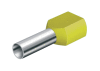 Dutinka dvojitá, průřez 2x1,0mm2 / délka 18mm, dle UL, CSA a DIN46228 bezhalogenová žlutá