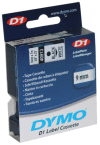 40913 (41913) DYMO páska D1 samolepicí plastová 9mm, černý tisk na bílé pásce, návin 7m/5ks/