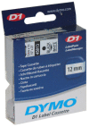 45013 DYMO páska D1 plastová 12mm, černý tisk / bílý podklad, návin 7m/5ks/