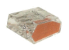 Krabicová bezšroubová elektrosvorka, průřez 3x1,0-2,5mm2, barva oranžová