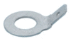 Nýtovací plochý kolík s okem, mosazný cínovaný, rozměr 6,3x0,8mm / M6 / 45°