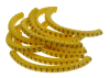 Návlečka na vodič o průměru 1,3-3,0mm (průřez 0,2-1,5mm2) délka 3mm, s potiskem "0", žlutá (pásky)