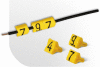 Návlečka na vodič o průměru 1,0-2,0mm (průřez 0,2-0,7mm2) délka 3mm, s potiskem "1", žlutá