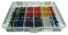 Organizér plastový 12-ti dílný s návlečkami PA 02 pro průřezy 0,2-1,5mm2 (znaky 0-9,+,-) euro barvy
