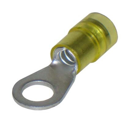 Detail Oko izolované, průřez 4-6mm2 / M3 / šíře 7,2mm, izolace PA, dle DIN 46237, double crimp